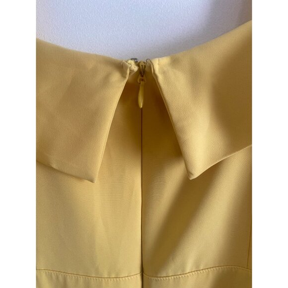 New York & Company Yellow Sleeveless Jumpsuit XL With Wide Straps & Pockets - Picture 6 of 6